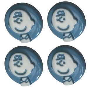 VTG 60s Peanuts Charlie Brown Collectible Shank Plastic Buttons Trademarked 6